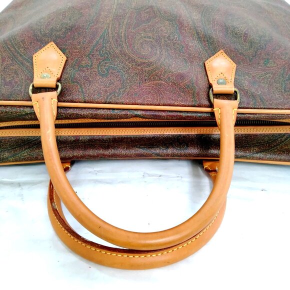 Vintage Etro Lrg Weekender Paisley Briefcase Laptop Shoulder Bag Crossbody Chain - Picture 7 of 16